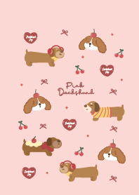 Dachshund & Cavalier Cute : Pink