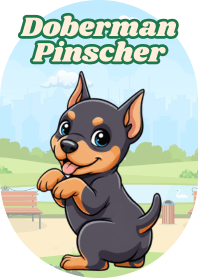 Handsome Doberman Pinscher (Purple 04)