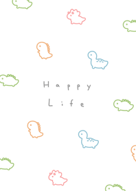 Small Dinosaur pattern(24)/wh col line