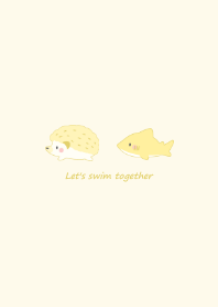 Hedgehog and Shark -yellow- pop