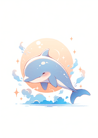 Cute illustrated-style dolphin JP