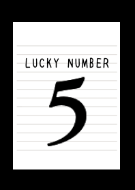 LUCKY NUMBER 5 NOTEBOOK/BLACK