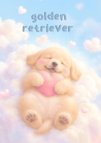 Cute Golden Retriever In Sky
