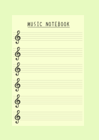 MUSIC COLOR NOTEBOOK-YELLOW GREEN
