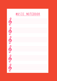 RED COLOR MUSICAL NOTES