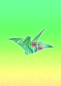 和紙鶴グリーンブルー