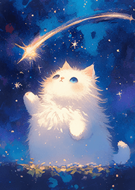閃耀流星下的大貓咪❤️星空藍