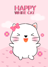 Happy Cute White Cat Theme