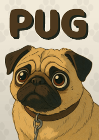 Pop and Cute Pug Theme Beige 03