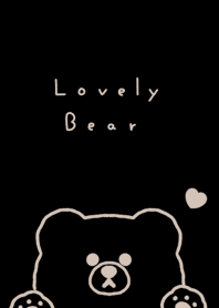 Popping Bear(line)/black beige line