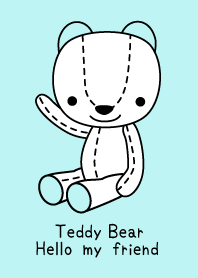 Teddy Bear Hello my friend Theme L-blue