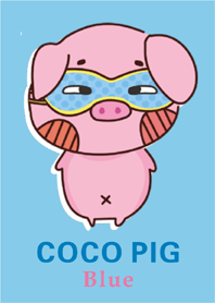 Coco Pig-blue & brown