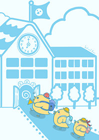 Duckling school fun-light gray. Indigo J