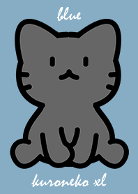 お座り黒猫 XL くすみブルー