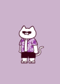 Hawaiian shirt cat.(dusty colors08)
