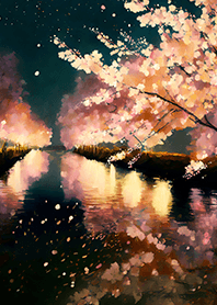 美しい夜桜の着せかえ#2813