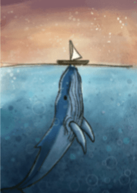 watching the sunset with whale