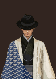 ［青海波］a Man and Japanese Patterns