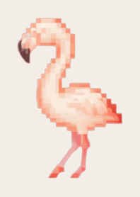 ธีม Flamingo Pixel Art สีน้ำตาล 02