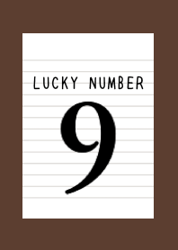 LUCKY NUMBER 9 NOTEBOOKj-DEEP BROWN