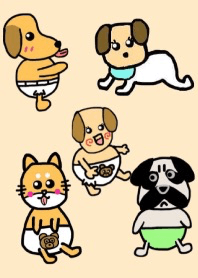 バブー犬達 ライトベージュ