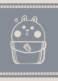 Pocket cute rabbit J-gray indigo (Br2)