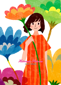 花と女の子とワンピース 【春・夏】