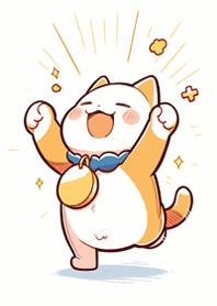 A cat winning a gold medal 2