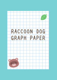 RACCOON DOG GRAPH PAPER/MINT GREEN