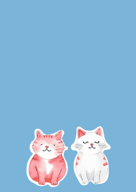 Smiling Cats on blue