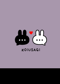 Pair Rabbet&Heart / Purple&Black