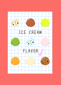 ICE CREAM FLAVOR GRAPH PAPER/VERMILION