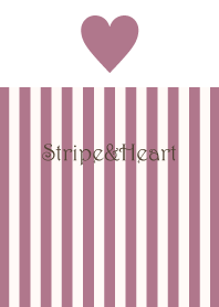 Stripe&Heart - SmokyLilac+Beige2 -