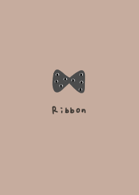 Beige and matte grey. Studded ribbon.