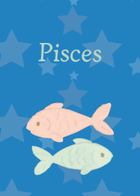 Cute Pisces on blue