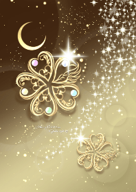 運気アップ♥黄金クローバーin黄金の夜空