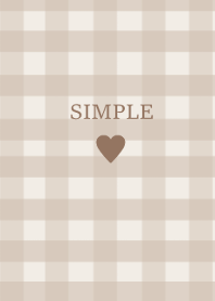 SIMPLE HEART (check brown)