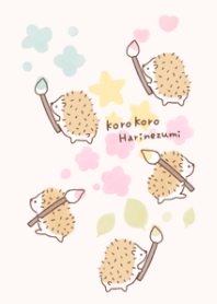 Rolling hedgehog watercolor play