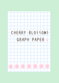 CHERRY BLOSSOMS GRAPH PAPERj-LIGHT MINT