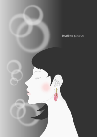 Feather pierced earring for adult girls