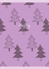 Fir trees on light purple