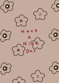 Beige and brown. Line art. Flowers.