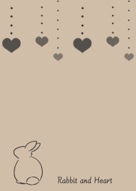 Rabbit and Heart -beige-
