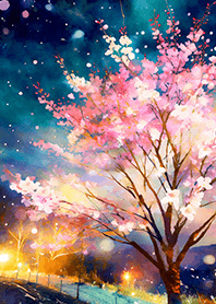 Beautiful night cherry blossoms#986