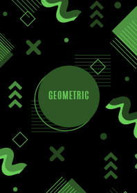 Geometric Circle Green Black