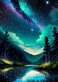 Beautiful starry night view#2984