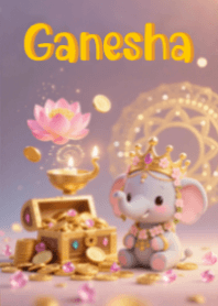 Ganesha bestows wealth, beige theme
