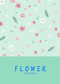 FLOWER MINT GREEN-NATURAL 94