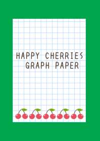 HAPPY CHERRIES GRAPH PAPER/GREEN/WHITE