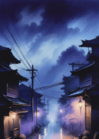 Night of the old street A76795